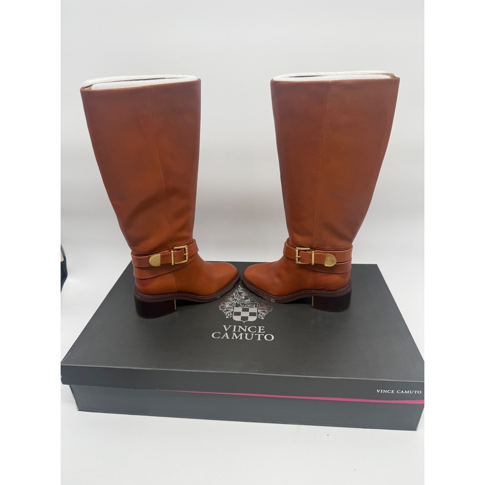Vince Camuto Women's Gini4 Extra Wide-Calf Buckled Knee-High Riding Boots 5W
